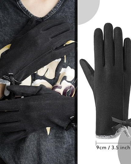Vagasi Winter Gloves for Women, Touch Screen Cold Weather Thermal Warm Windproof Gloves, Soft Thick Fleece Lining Glove