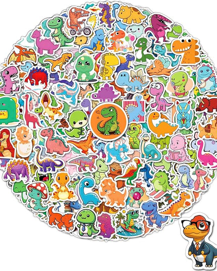 300 Pcs Dinosaur Stickers for Kids, Cute Water Bottle Stickers for Kids Waterproof, Vinyl Laptop Kid Sticker Pack, Kid Classroom Prizes for Elementary Students