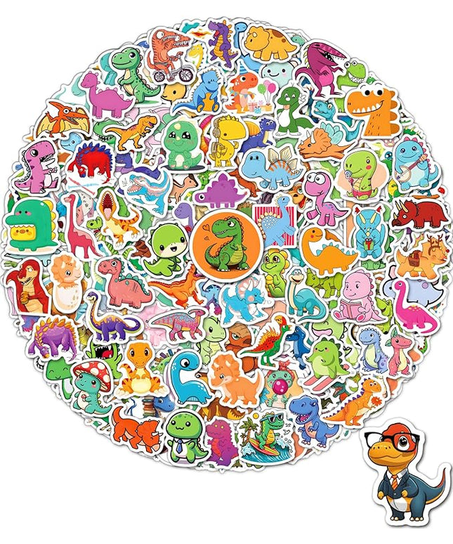 300 Pcs Dinosaur Stickers for Kids, Cute Water Bottle Stickers for Kids Waterproof, Vinyl Laptop Kid Sticker Pack, Kid Classroom Prizes for Elementary Students