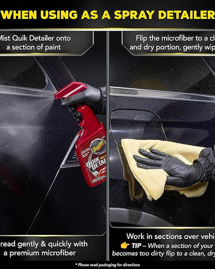 Meguiar's Quik Detailer, Mist & Wipe Car Detailing Spray, Clear Light Contaminants and Boost Shine with a Quick Detailer Spray that Keeps Paint and Wax Looking Like New, 32 oz