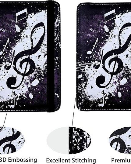 Music Note Passport Holder for Women and Men PU Leather Passport Cover for Travel