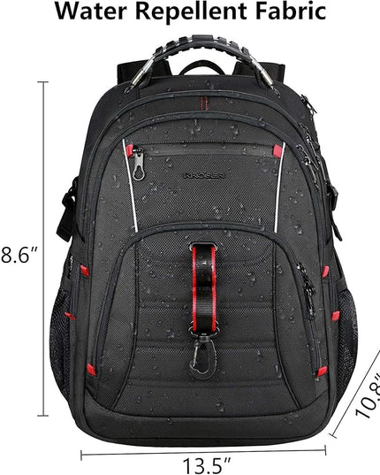 KROSER Travel Laptop Backpack 17.3 inch XL Computer Backpack Stylish College Backpack with RFID Pockets USB Charging Port REFLECTIVE STRIPS Water-Repellent Daypack for Business/Men