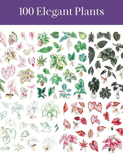 300 PCS PVC Taro Leaf Stickers, Self-Adhesive PVC Greenery Stickers Nature Plant Decals for Scrapbook, Laptop, Journal, DIY Project, Spring Themed Party Decors