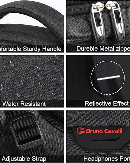 Laptop Backpack,Business Travel Anti Theft Slim Durable Laptops Backpack with USB Charging Port,Water Resistant College Computer Bag for Women & Men Fits 15.6 Inch Laptop and Notebook - Black