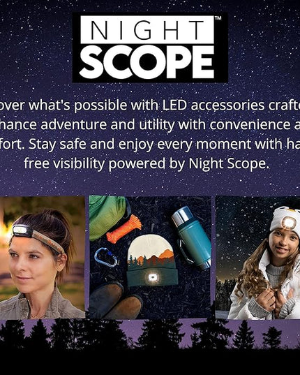 Night Scope Classic Rechargeable LED Warm Knit Beanie Head Light Hat Headlamp for Outdoor Activities