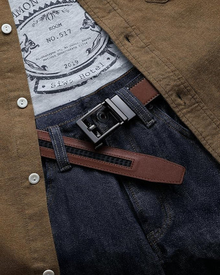 CHAOREN Leather Ratchet Belt Men - Mens Belts Casual Accessories for Every Occasion (35mm)