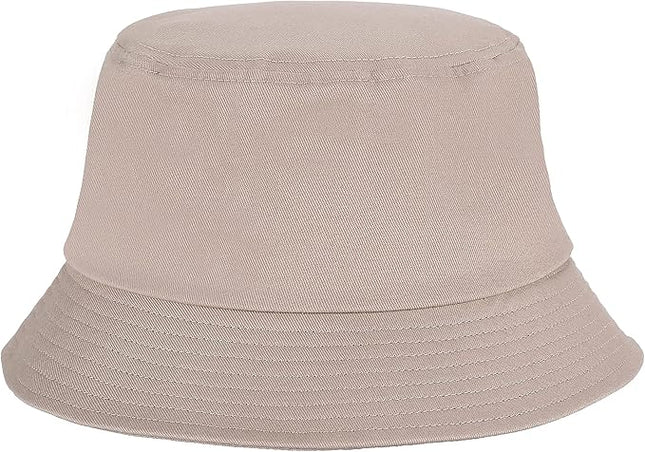 Umeepar Unisex Cotton Packable Bucket Hat Sun Hat Plain Colors for Men Women