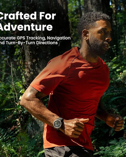 Amazfit T-Rex 3 Rugged/Military Smart Watch 48mm, GPS (with Privacy), Offline Maps, Long Battery Life,328 Feet Water-Resistant, 170 Fitness/Sport Modes, AI, Voice Control, for Android or iPhone, Black