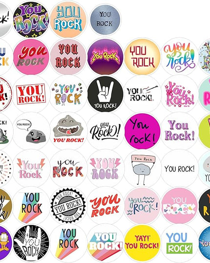 BulbaCraft You Rock Stickers - You Rock Party Supplies & Decorations, Great Job Waterproof Vinyl Decals, Motivational Stickers, Gifts for Women & Men