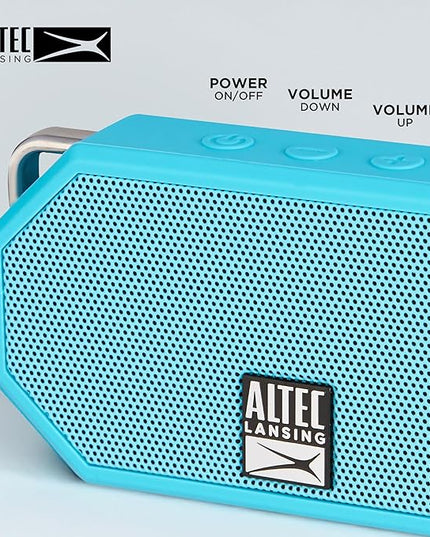 Altec Lansing Mini H2O - Waterproof Bluetooth Speaker, IP67 Certified & Floats in Water, Compact & Portable Speaker for Hiking, Camping, Pool, and Beach,Aqua