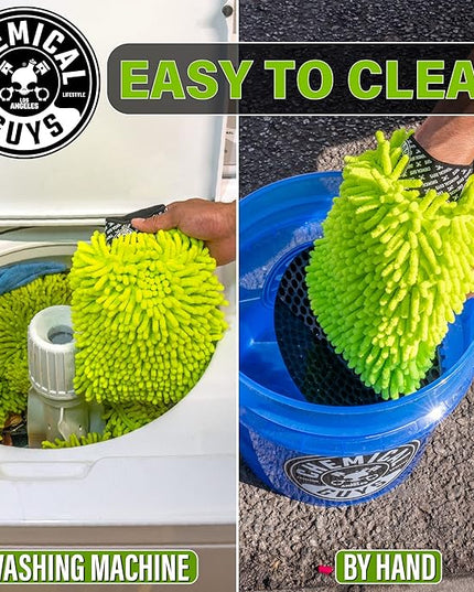Chemical Guys Chenille Premium Scratch-Free Microfiber Wash Mitt for Car Washing,Lime Green,Ultra-Soft Car Wash Gloves,Swirl-Free Finish,Safe for Trucks,SUVs,Motorcycles,and More,(Pack of 24)
