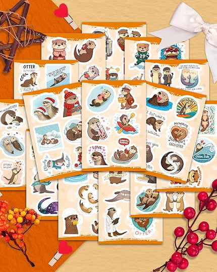 100Pcs Otter Stickers for Water Bottle - Sea Otter Gifts, Party Supplies & Party Decorations - Gift for Women & Men