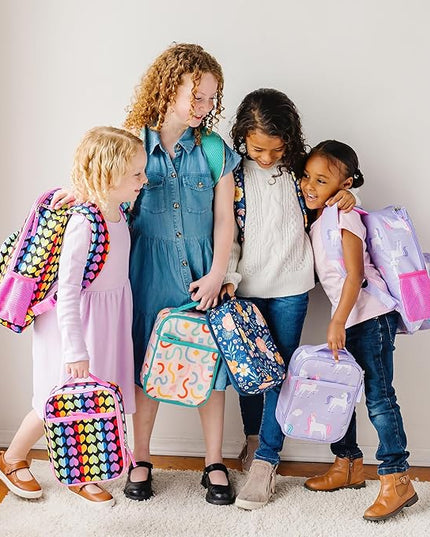 Wildkin ECO rPET Insulated Original Lunch Bag – Durable, Stylish, Ideal for School & Travel - Rainbow Hearts