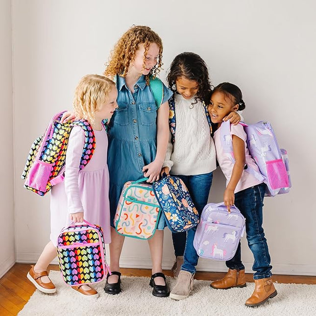 Wildkin ECO rPET Insulated Original Lunch Bag – Durable, Stylish, Ideal for School & Travel - Rainbow Hearts