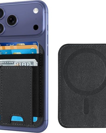 ExtreLife Upgraded for Magsafe Wallet, Strongest Magnetic Wallet for iPhone 17/16/15/14/13/12 Series, 7 Cards Holder, Magnetic Phone Wallets, Slim, 2 Card Slots, RFID Blocking, Vegan Leather, Black