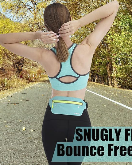 USHAKE Slim Running Belt, Ultra Light Bounce Free Waist Pouch Fitness Workout Belt Sport Waist Pack Exercise Waist Bag for Apple iPhone Samsung in Running Gym Marathon Cycling