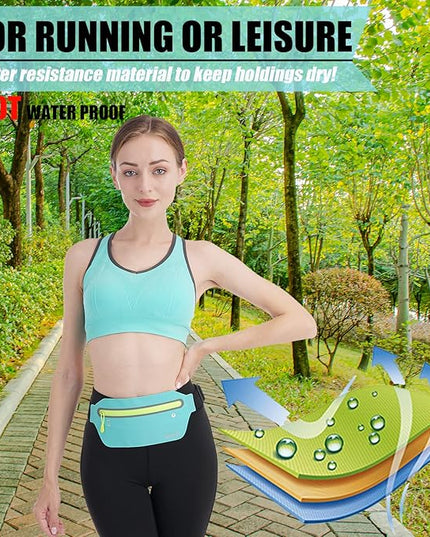 USHAKE Slim Running Belt, Ultra Light Bounce Free Waist Pouch Fitness Workout Belt Sport Waist Pack Exercise Waist Bag for Apple iPhone Samsung in Running Gym Marathon Cycling
