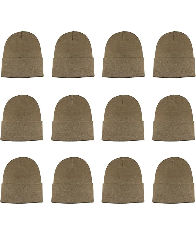Gelante Unisex Beanie Cap Knitted Warm Solid Color and Multi-Color Multi-Packs