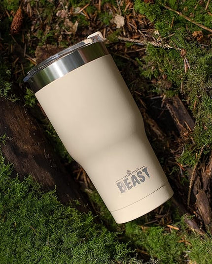Beast 20 oz Tumbler Stainless Steel Vacuum Insulated Coffee Ice Cup Double Wall Travel Flask (Sand)