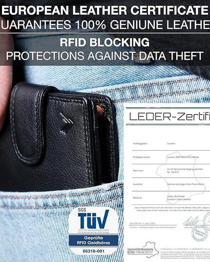Lavalen Soft Leather Wallet for Men - Mens Wallet Bifold with Zipper Coin Pocket - Holds Bills, Credit Cards, Coins - Carteras para Hombres Piel - Billeteras de Hombres Cuero Original - RFID Blocking.