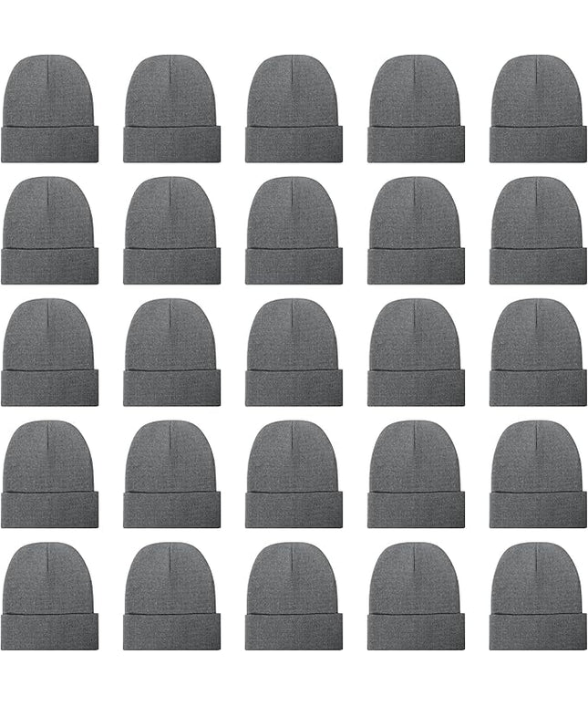 LYDTICK 25 Pack Winter Beanie Hats Bulk for Men Women, Wholesale Knit Beanies Cold Weather Skull Caps