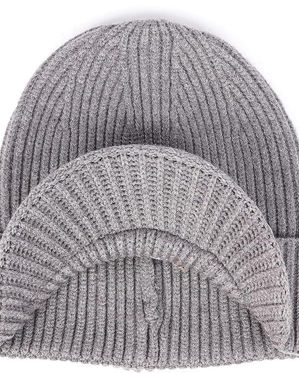 Zylioo Oversize Beanie Hats, XXL Big Size Ribbed Knit Cuffed Winter Hat for Cold Weather, Warm Skull Watch Cap