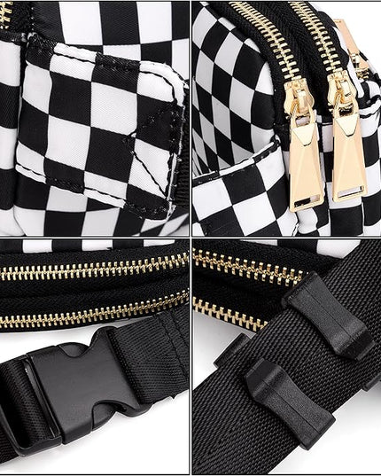 UTO Fanny Pack for Women Crossbody Trendy Fashion Belt Purse Chest Waist Hip Bumbag for Outdoor Shopping Travel Hiking