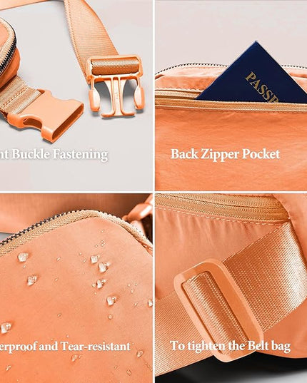 YOSHUYUKI Fanny Pack Cross Body Small Crossbody Bags for Women Men Trendy Nylon Waterproof Mini Purse Travel Running Belt Bag Lulu Dupes Bum Hip Chest Waist Pack Side Bag Must Have Dark Blue