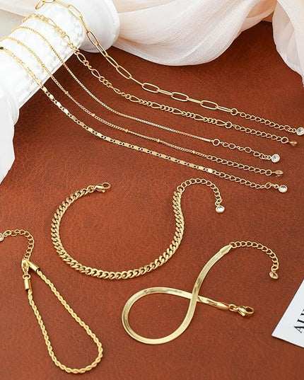 BERISO Gold Bracelets for Women, Elegant Adjustable 14K Gold Plated Bracelet for Women, Trendy Minimalist Dainty Gold Bracelet for Everyday Wear