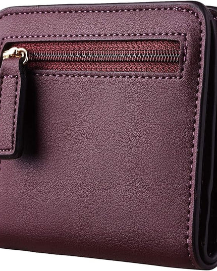 Toughergun Women’s Small Slim Leather Wallet with RFID Protection, Compact Bifold Mini Purse with Clear ID Window