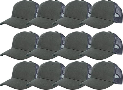 Gelante Mesh Trucker Hat Baseball Cap Structured Front Panel Wholesale LOT 12 Pack