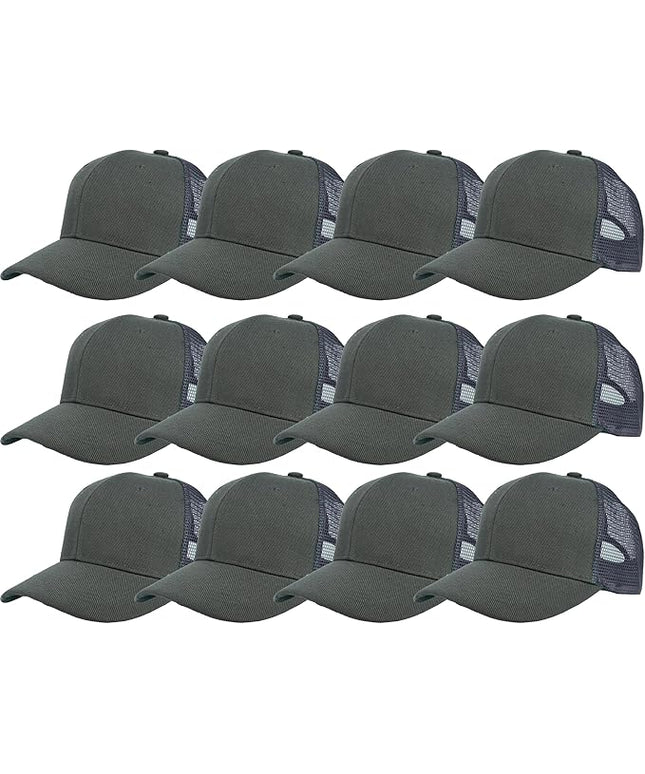 Gelante Mesh Trucker Hat Baseball Cap Structured Front Panel Wholesale LOT 12 Pack