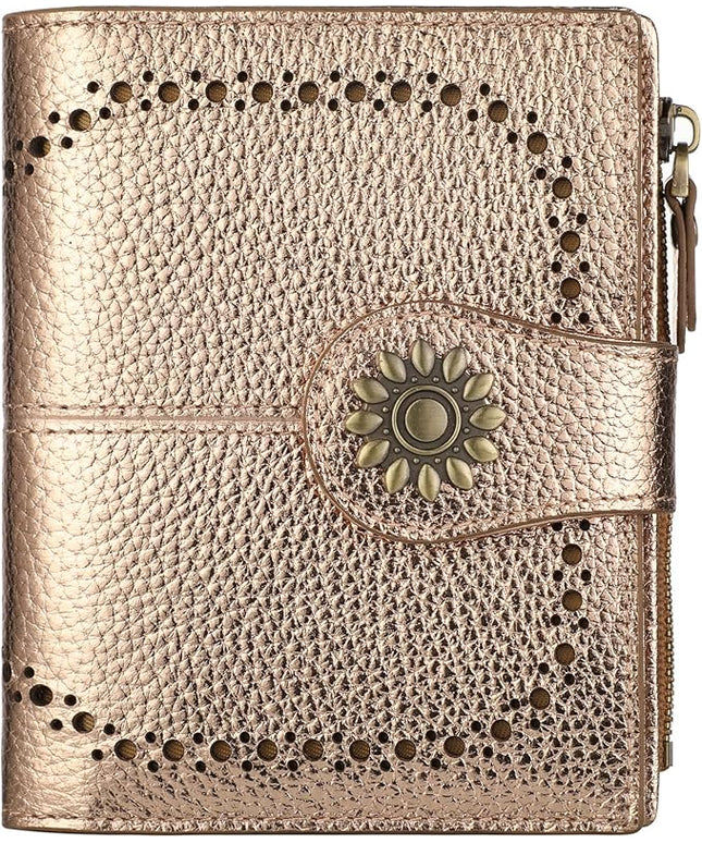 Lavemi Womens Leather Wallet Small Compact RFID Blocking Credit Card Case Purse with Zipper Pocket | Small, Compact, RFID Blocking, Zipper Pocket, Small, Compact