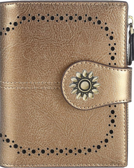 Lavemi Womens Leather Wallet Small Compact RFID Blocking Credit Card Case Purse with Zipper Pocket | Small, Compact, RFID Blocking, Zipper Pocket, Small, Compact