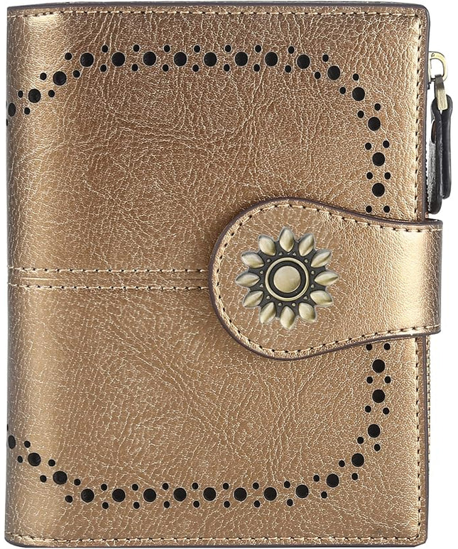 Lavemi Womens Leather Wallet Small Compact RFID Blocking Credit Card Case Purse with Zipper Pocket | Small, Compact, RFID Blocking, Zipper Pocket, Small, Compact