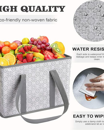 WISELIFE Reusable Grocery Bags [6 Pack],Large Grocery Tote Bag Water Resistant Shopping Bags Foldable Grocery Bag for Clothes,Shoes and Picnic