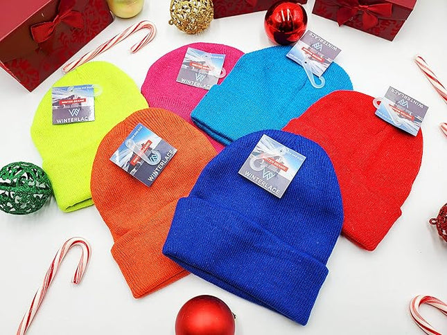 48 Pack Kids Winter Beanies, Warm Cold Weather Hats for Boys Girls Children, School Outdoors, Bulk