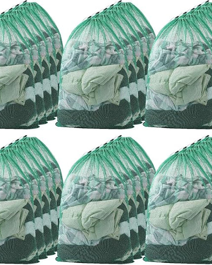 Berlune 30 Pack Large Mesh Laundry Bags, 24 x 36 Inch Bulk Wash Set with Drawstring for Commercial Use, Dorms, Vacation Rentals, Laundromats, Apartments & Facilities(Green)