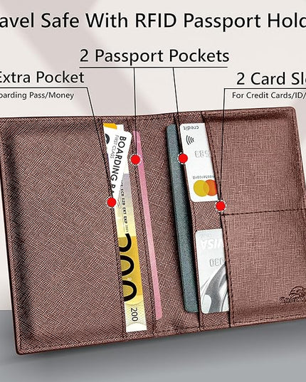 2 Passport Holder - Travel Essentials, RFID Blocking Wallet Credit Card Organiser, Plain Accessories Slim Cover For Men & Women | Travel Essentials, RFID Blocking, Wallet, Accessories, Slim Cover