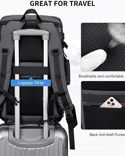 WITZMAN Carry on Travel Backpack for Men Women Laptop Backpack with USB Charging Port Airline Approved(B683 Silvery Grey)
