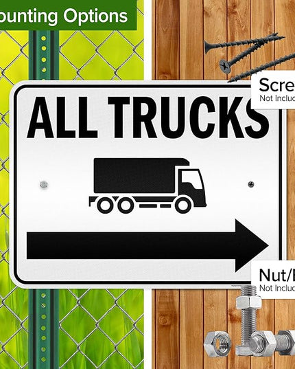 All trucks With Right Arrow Sign, 18x24 Inches, 3M EGP Reflective .080 Aluminum, Fade Resistant, Made in USA by My Sign Center