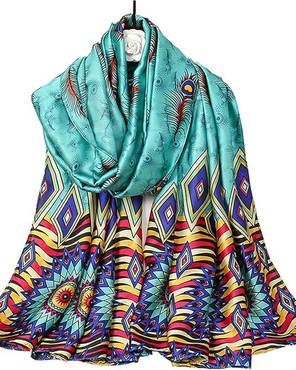 Fashion Scarves Scarf 100% Silk Feeling Scarf Silk Like Scarves Long Lightweight Sunscreen Shawls for Women