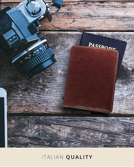 Maruse Italian Leather Passport Cover for Men and Women, Handmade in Italy