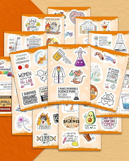 100Pcs Chemistry Stickers for Laptop, for Water Bottle - Funny Chemistry Gifts - Science Party Supplies & Decorations - Gift for Women & Men