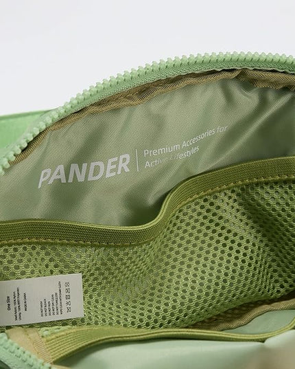 Pander Two Way Zipper Fanny Pack Nylon Everywhere Belt Bag for Women, Water Repellent Waist Packs, Crossbody Bags with Adjustable Strap. (Green Asparagus)