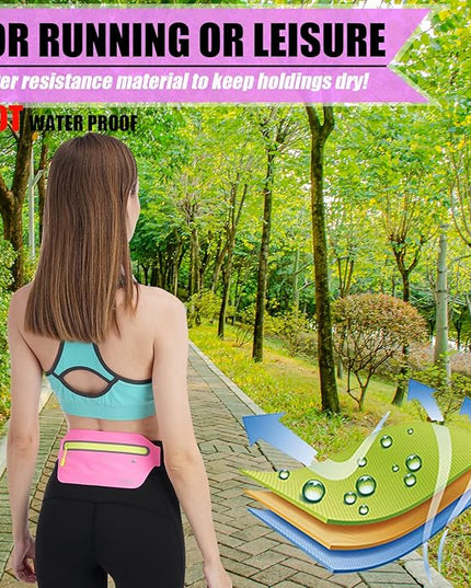 USHAKE Slim Running Belt, Ultra Light Bounce Free Waist Pouch Fitness Workout Belt Sport Waist Pack Exercise Waist Bag for Apple iPhone Samsung in Running Gym Marathon Cycling