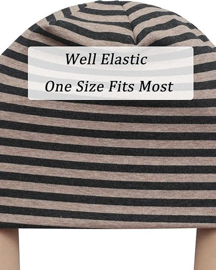 ZLYC Cotton Thin Slouchy Beanie Hat for Men Women Fashion Soft Stretch Knit Skull Cap