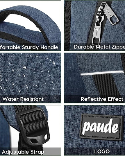 Paude Backpack for School, Laptop, Bookbag for Teen Boys - 17.3 Inch College Backpack for University, Business, Work, Travel (Blue, 17.3 inch)