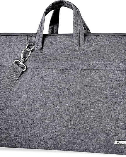 Voova Laptop Bag 15.6 Inch, Waterproof Computer Sleeve Carrying Case with Shoulder Straps & Handle Compatible with Macbook Air 15 M2/M3/M4, MacBook Pro 15/16, 15-16 Inch Hp Dell Lenovo Asus, Grey