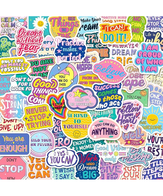 200 Pcs Motivational Stickers, Holographic Affirmation Sticker Pack, Positive Journal Encouraging Shiny Quotes for Teens, Adults, Students, Waterproof Laptop Decals
